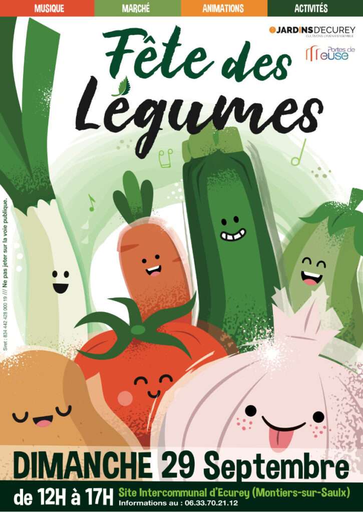 Illustration de légumes bio qui font la fête dans une association de producteurs